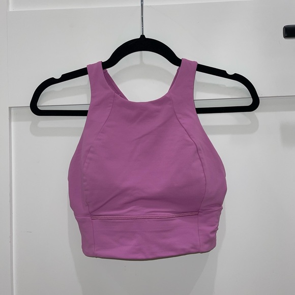 Lululemon Free to be Serene Pink/Purple High Neck Sports Bra - Size 4 (C/D cup) - Picture 6 of 6